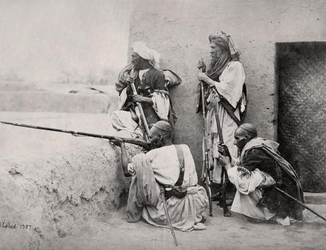 Afghanistan, Group of Affreedies from the Khyber Pass; Charles Shepherd, c. 1860. (Courtesy MAP/Tasveer) Afghanistan, Group of Affreedies from the Khyber Pass; Charles Shepherd, c. 1860. (Courtesy MAP/Tasveer)