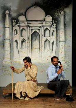 Actors perform Taj Mahal Ka Tender, directed by Chittaranjan Tripathy . Actors perform Taj Mahal Ka Tender, directed by Chittaranjan Tripathy .