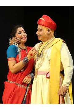 A scene from the play Ghashiram Kotwa by Rajinder Nath. Prof Suresh Sharma (Right) enacts the character of Nana. A scene from the play Ghashiram Kotwa by Rajinder Nath. Prof Suresh Sharma (Right) enacts the character of Nana.