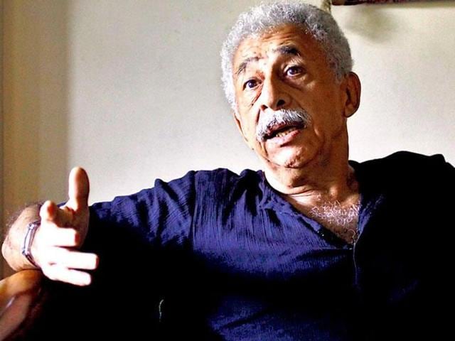 Actor Naseeruddin Shah during an exclusive interview with HT City on May 27, 2016. The actor has denied making any controversial remarks about Anupam Kher.(Shivam Saxena/ HT Photo)