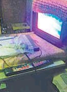 The equipment recovered in the raid included a television, a CD player and a toy piano. The equipment recovered in the raid included a television, a CD player and a toy piano.