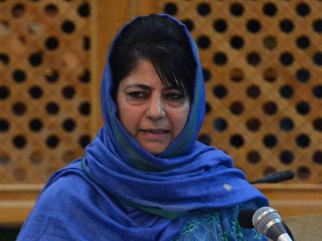 Jammu and Kashmir chief minister Mehbooba Mufti speaks at the state legislature building in Srinagar. (AFP Photo) Jammu and Kashmir chief minister Mehbooba Mufti speaks at the state legislature building in Srinagar. (AFP Photo)