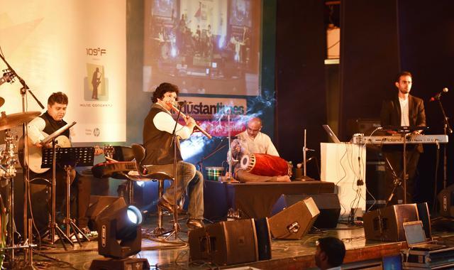 Rakesh Chaurasia at the Rang Sharda auditorium in Bandra. (Vidya Subramanian/HT photo)