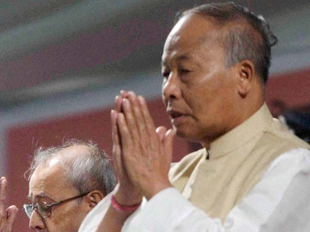 Okram Ibobi Singh, chief minister of Manipur accused the BJP-led central government of “causing instability” in the northeastern state.(PTI file photo)