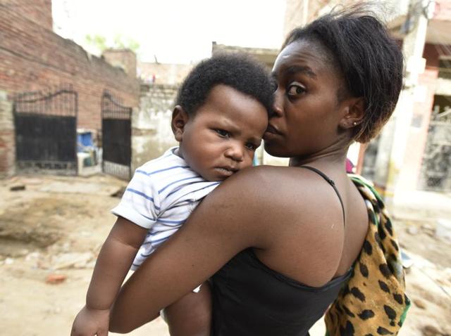 Kenneth Igbonosa from Nigeria was attacked by a mob on the night of May 26. He was returning home with his wife and four-month-old daughter at Rajpur Khurd in Chhattarpur. Three other such incidents took place the same night.(Virendra Singh Gosain/ Hindustan Times) Kenneth Igbonosa from Nigeria was attacked by a mob on the night of May 26. He was returning home with his wife and four-month-old daughter at Rajpur Khurd in Chhattarpur. Three other such incidents took place the same night.(Virendra Singh Gosain/ Hindustan Times)