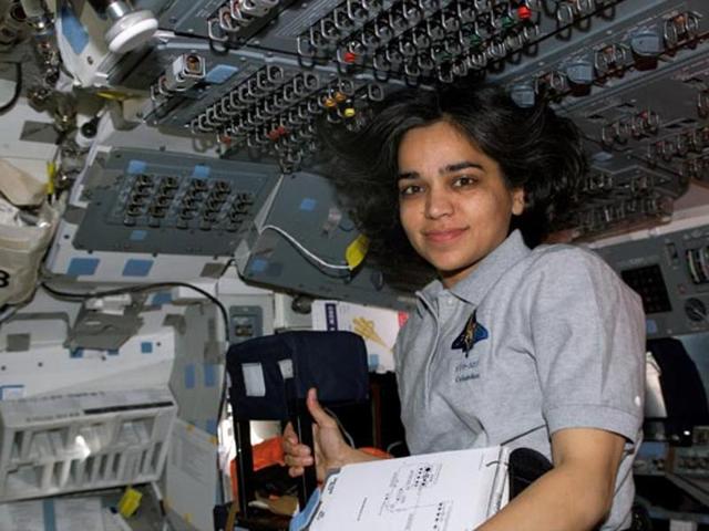 Astronaut Kalpana Chawla, STS-107 mission specialist, is pictured on the flight deck of the Earth-orbiting Space Shuttle Columbia just one day after the launch.(Photo: NASA)