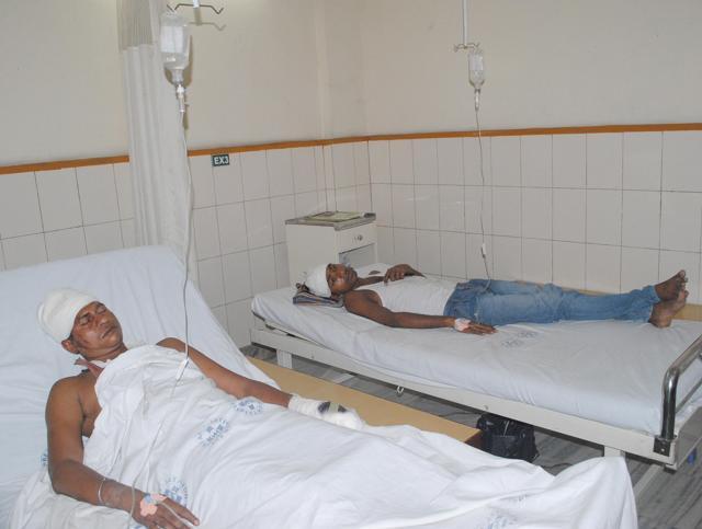 The four injured were admitted in a private hospital in Amritsar on Monday. (Sameer Sehgal/HT Photo)