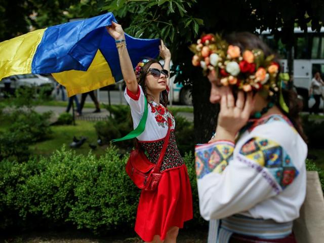 Embroidery has a rich history in Ukraine and has for long appeared in Ukrainian folk dress. (REUTERS)