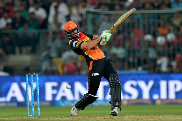 Sunrisers Hyderabad batsmen Ben Cutting plays a shot during the final Twenty20 cricket match. (AFP) Sunrisers Hyderabad batsmen Ben Cutting plays a shot during the final Twenty20 cricket match. (AFP)