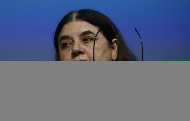 Union Women and Child Development Minister Maneka Gandhi releases the Draft Trafficking of Persons (Prevention, Protection and Rehabilitation) Bill 2016 in Delhi. (Photo by Vipin Kumar/ Hindustan Times)(Hindustan Times)