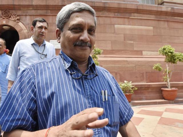 Defence minister Manohar Parrikar interacts with journalists after attending the Parliament session. (HT File Photo) Defence minister Manohar Parrikar interacts with journalists after attending the Parliament session. (HT File Photo)