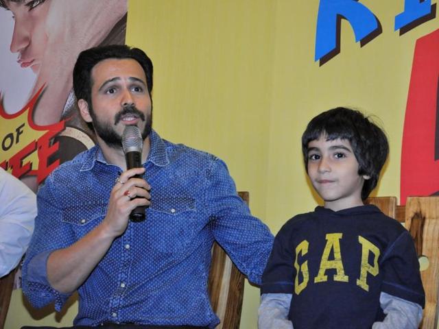 See, I’m cute. All thanks to dad: Emraan Hashmi’s son could as well be saying. (IANS) 