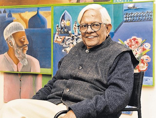 Provocation is Bhupen Khakhar's favourate tool. (Anil Girota/HT Photo) Provocation is Bhupen Khakhar's favourate tool. (Anil Girota/HT Photo)