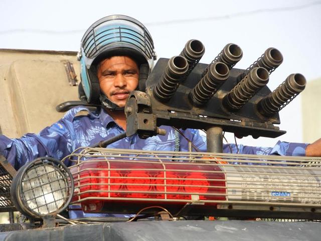 Two companies of the Rapid Action Force have been called in Rohtak. (Manoj Dhaka/HT Photo) Two companies of the Rapid Action Force have been called in Rohtak. (Manoj Dhaka/HT Photo)