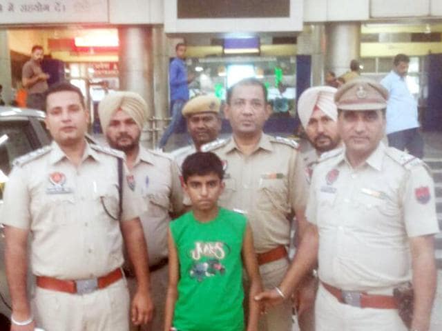 The boy in police custody in Ludhiana on Tuesday. (HT Photo) The boy in police custody in Ludhiana on Tuesday. (HT Photo)