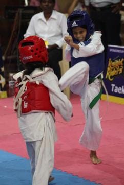 Suhana, daughter of actor Shah Rukh Khan displays tactics of Taekwondo at the National Tekwondo competition 2010 in Mumbai. (Anshuman Poyrekar/ Hindustan Times) Suhana, daughter of actor Shah Rukh Khan displays tactics of Taekwondo at the National Tekwondo competition 2010 in Mumbai. (Anshuman Poyrekar/ Hindustan Times)