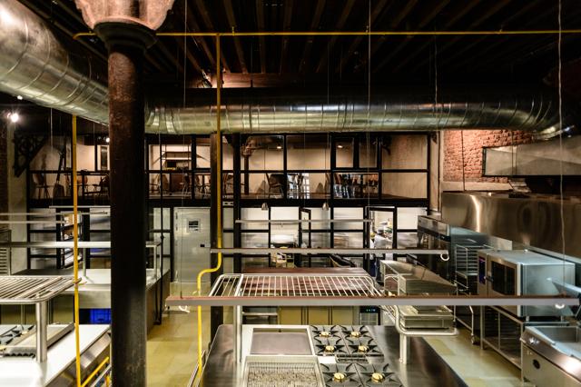 The interiors look like a MasterChef kitchen, with six state-of-the-art cooking stations, a bakery, a dry storeroom, and a 40-seater dining area 