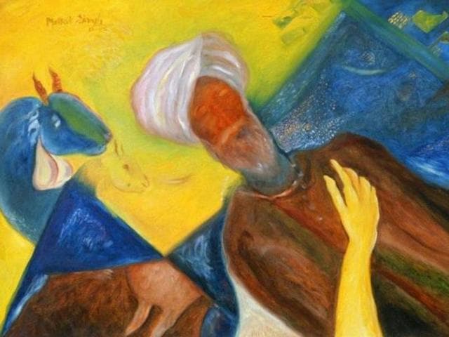 A painting by Malkit Singh (HT Photo) A painting by Malkit Singh (HT Photo)