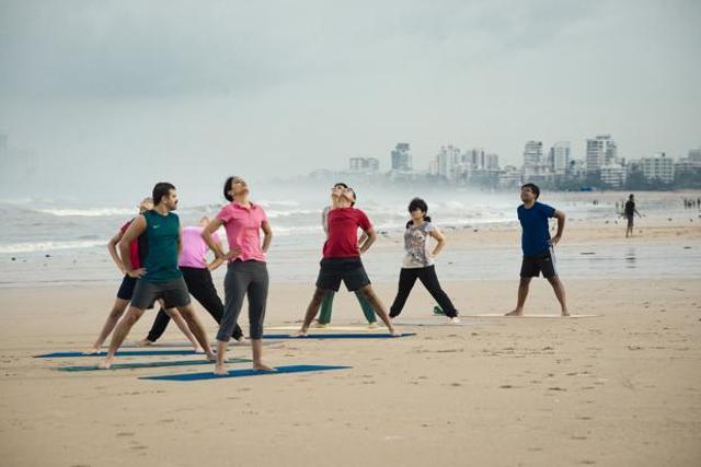 Yoga by the beach