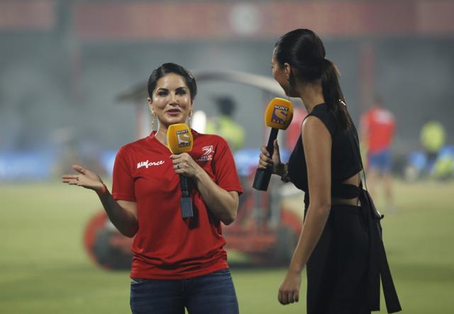 Sunny Leone during an IPL match between Delhi Daredevils and Gujarat Lions at Feroz Shah Kotla stadium in New Delhi on April 27, 2016. (IANS) Sunny Leone during an IPL match between Delhi Daredevils and Gujarat Lions at Feroz Shah Kotla stadium in New Delhi on April 27, 2016. (IANS)