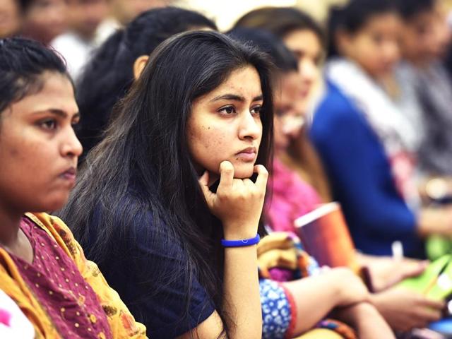 Students and parents during first day open session at Delhi University on June 1, 2016, in New Delhi, India. (Raj K Raj / HT Photo) Students and parents during first day open session at Delhi University on June 1, 2016, in New Delhi, India. (Raj K Raj / HT Photo)