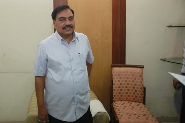 Maharashtra’s revenue minister Eknath Khadse has been in the eye of storm over allegations of corruption and misconduct. A land deal by his wife Mandakini and son-in-law Girish Chaudhary involves conflict of interest and quid pro quo.(Hindustan Times) Maharashtra’s revenue minister Eknath Khadse has been in the eye of storm over allegations of corruption and misconduct. A land deal by his wife Mandakini and son-in-law Girish Chaudhary involves conflict of interest and quid pro quo.(Hindustan Times)