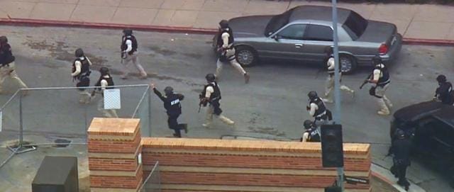 In this image made from video, police respond to a fatal shooting at the University of California, Los Angeles, Wednesday, June 1, 2016, in Los Angeles. (AP) In this image made from video, police respond to a fatal shooting at the University of California, Los Angeles, Wednesday, June 1, 2016, in Los Angeles. (AP)