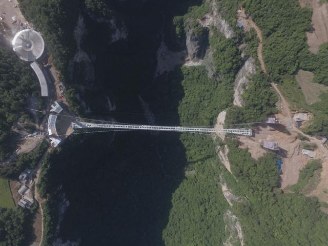 The bridge holds 10 world records including the world’s highest bungee jump. (Zhangjiajie Grand Canyon Tourism Management Co. Ltd.)