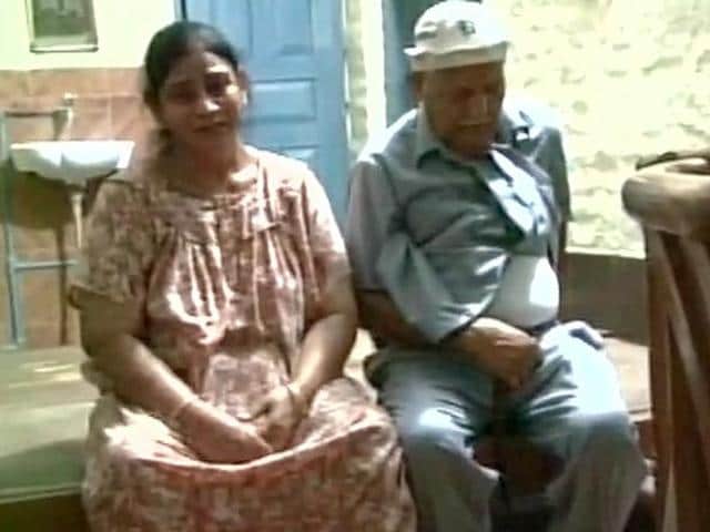 Mother of superintendent of police Mukul Dwivedi who was killed in Mathura on Friday.(ANI Photo)