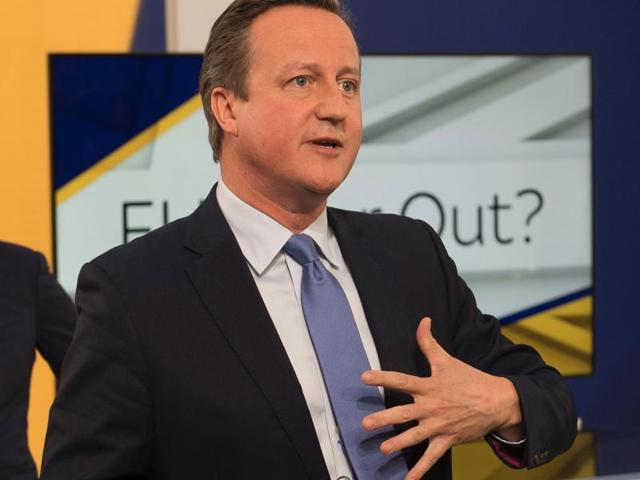 British Prime Minister David Cameron speaking with members of the audience during a televised event in London on Thursday. Cameron urged Britons not to "roll a dice" by leaving the EU in his first television grilling of the referendum campaign, three weeks before the tight vote. (AFP) British Prime Minister David Cameron speaking with members of the audience during a televised event in London on Thursday. Cameron urged Britons not to "roll a dice" by leaving the EU in his first television grilling of the referendum campaign, three weeks before the tight vote. (AFP)