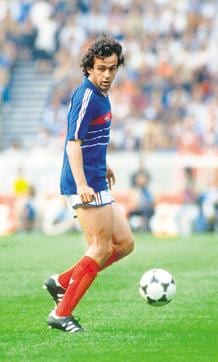 27 Jun 1984: Michel Platini of France in action during the European Championship final against Spain at Parc des Princes in Paris. France won the match 2-0. Mandatory Credit: David Cannon/Allsport (Getty Images)