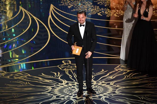 Leonardo DiCaprio accepting the Best Actor award for 'The Revenant' at the 88th Annual Academy Awards in Hollywood, California. DiCaprio discussed climate change in his acceptance speech. Ghosh points out that DiCaprio and Matt Damon have spoken effectively on climate change. But in Asia, the most vulnerable continent, no Indian artiste has addressed this issue. (Getty Images) Leonardo DiCaprio accepting the Best Actor award for 'The Revenant' at the 88th Annual Academy Awards in Hollywood, California. DiCaprio discussed climate change in his acceptance speech. Ghosh points out that DiCaprio and Matt Damon have spoken effectively on climate change. But in Asia, the most vulnerable continent, no Indian artiste has addressed this issue. (Getty Images)