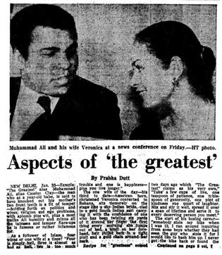 An article about Ali’s press conference in New Delhi. An article about Ali’s press conference in New Delhi.