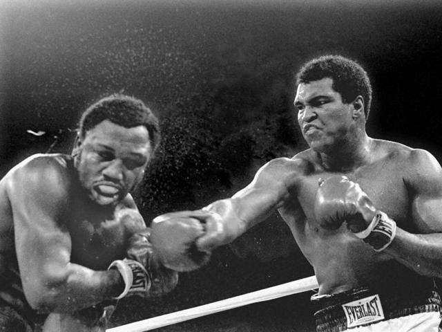 heavyweight champion Muhammad Ali connects with a right against Joe Frazier. (AP Photo) heavyweight champion Muhammad Ali connects with a right against Joe Frazier. (AP Photo)
