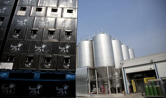 Cases of beer and vats full of beer at the Halve Maan bottling plant on the outskirts of Bruges, Belgium on Thursday, May 26, 2016. (AP) Cases of beer and vats full of beer at the Halve Maan bottling plant on the outskirts of Bruges, Belgium on Thursday, May 26, 2016. (AP)