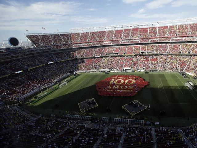 A general view during the opening ceremony of the Copa America Centenario at the Levi's Stadium in Santa Clara. (AP Photo) A general view during the opening ceremony of the Copa America Centenario at the Levi's Stadium in Santa Clara. (AP Photo)