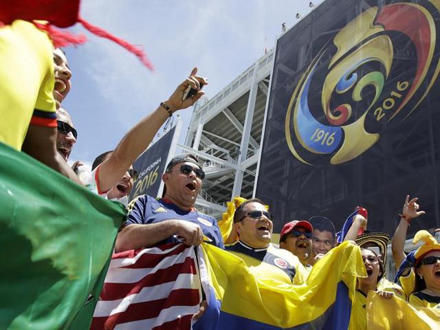 Fans yell before a Copa America Centenario football match between the US and Colombia. (AP Photo) Fans yell before a Copa America Centenario football match between the US and Colombia. (AP Photo)