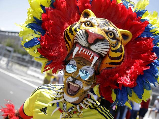 A Colombia fan smiles before a Copa America Centenario Group A football match. (AP Photo) A Colombia fan smiles before a Copa America Centenario Group A football match. (AP Photo)