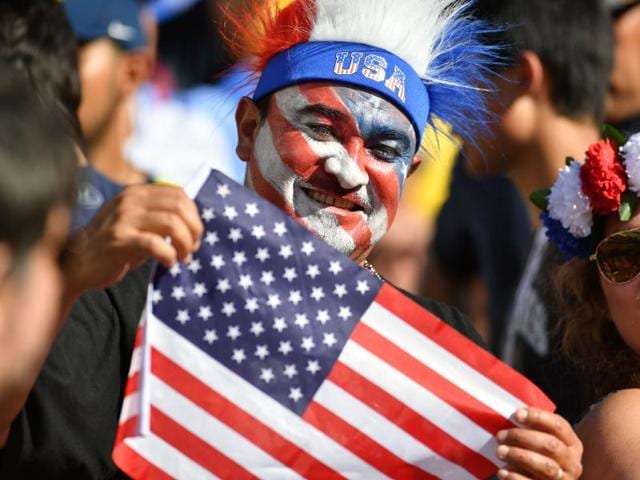 A supporter of the United States waits for the start of the Copa America Centenario football tournament match between the USA and Colombia in Santa Clara, California. (AFP Photo) A supporter of the United States waits for the start of the Copa America Centenario football tournament match between the USA and Colombia in Santa Clara, California. (AFP Photo)