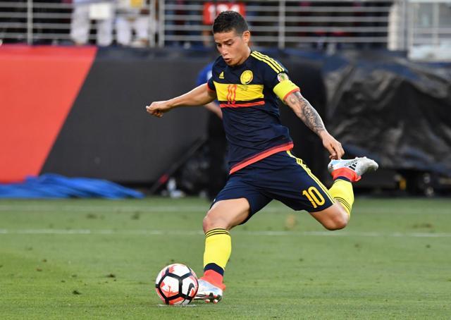 Colombia's James Rodriguez takes a penalty kick to score against the US during the Copa America Centenario football tournament match in Santa Clara, California. (AFP Photo) Colombia's James Rodriguez takes a penalty kick to score against the US during the Copa America Centenario football tournament match in Santa Clara, California. (AFP Photo)