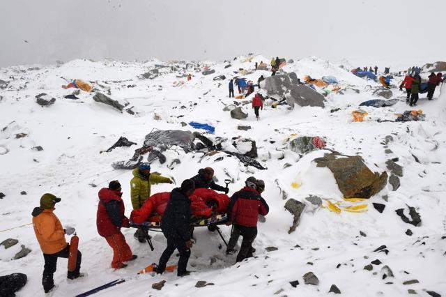 Each climber generally requires eight cylinders — five for the climber and three for the accompanying Sherpa (AFP file photo)