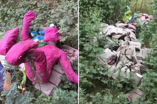 Discarded materials dumped callously in the Sukhna lake jungles. (Photo: Vikram Jit Singh)