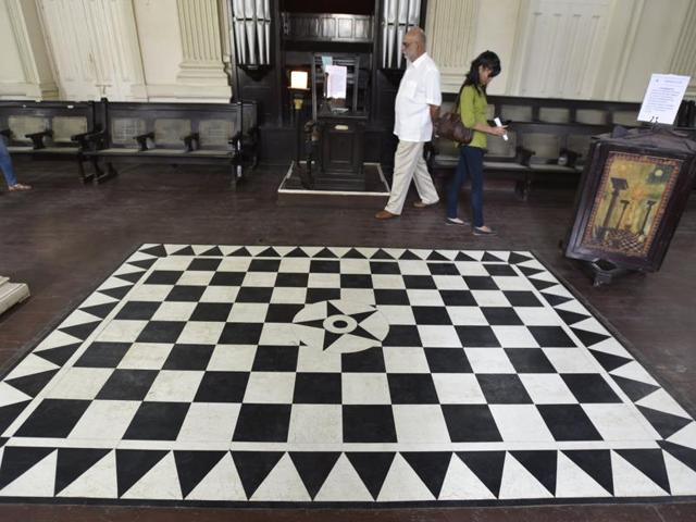 The black-and-white pattern represents the idea of inherent contrast — between light and darkness, good and evil (Kunal Patil/htphoto) 