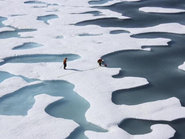 Data shows there was just over 11.1 million square kilometres of sea ice in the region on June 1 this year — a significant decrease from the average for the last 30 years — 12.7 million square kilometres.(Reuters) Data shows there was just over 11.1 million square kilometres of sea ice in the region on June 1 this year — a significant decrease from the average for the last 30 years — 12.7 million square kilometres.(Reuters)