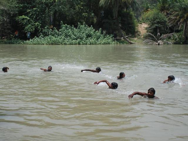 A rescue operation being conducted to find the boys who are feared drowned in Sirhind Canal. (HT Photo) A rescue operation being conducted to find the boys who are feared drowned in Sirhind Canal. (HT Photo)