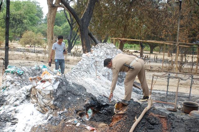 For about two years, the Jawahar Bagh park was home to this organisation, that essentially squatted on government land. Locals said their mornings began with messages on loud speakers from inside the park. Residents around the area often called them land grabbers and thugs. (Antram/HT Photo)