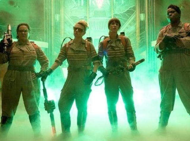 Melissa McCarthy, Kristen Wiig, Kate McKinnon and Leslie Jones star in the Sony reboot as the eponymous Ghostbusters. Melissa McCarthy, Kristen Wiig, Kate McKinnon and Leslie Jones star in the Sony reboot as the eponymous Ghostbusters.