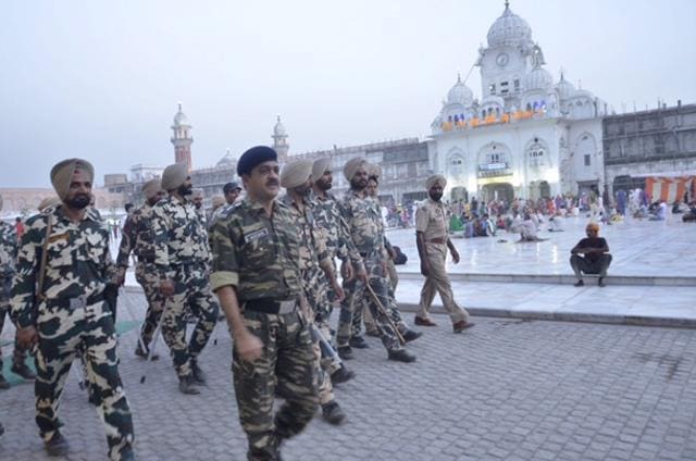 Three-tier security has been put in place in Amritsar to prevent any trouble on the 32nd anniversary of Operation Bluestar on Monday, June 6, 2016. (Sameer Sehgal / HT Photo )