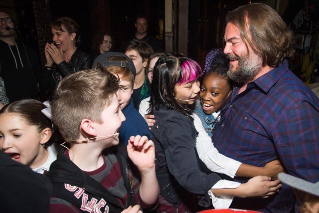 Jack Black, right, meets backstage with cast members of Broadway's School of Rock after watching a performance at the Winter Garden Theatre on Sunday, May, 1, 2016, in New York. (Charles Sykes/Invision/AP) Jack Black, right, meets backstage with cast members of Broadway's School of Rock after watching a performance at the Winter Garden Theatre on Sunday, May, 1, 2016, in New York. (Charles Sykes/Invision/AP)