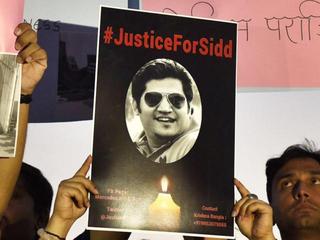 Siddharth Sharma was killed on April 4 when a 17-year-old driving his father’s Mercedes ran over him in New Delhi.(Sanjeev Verma/HT Photo)